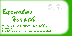 barnabas hirsch business card